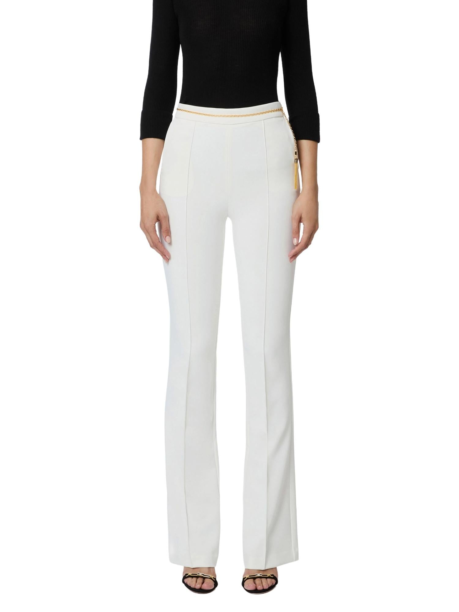 Elisabetta Franchi Pantalone con catena gioiello