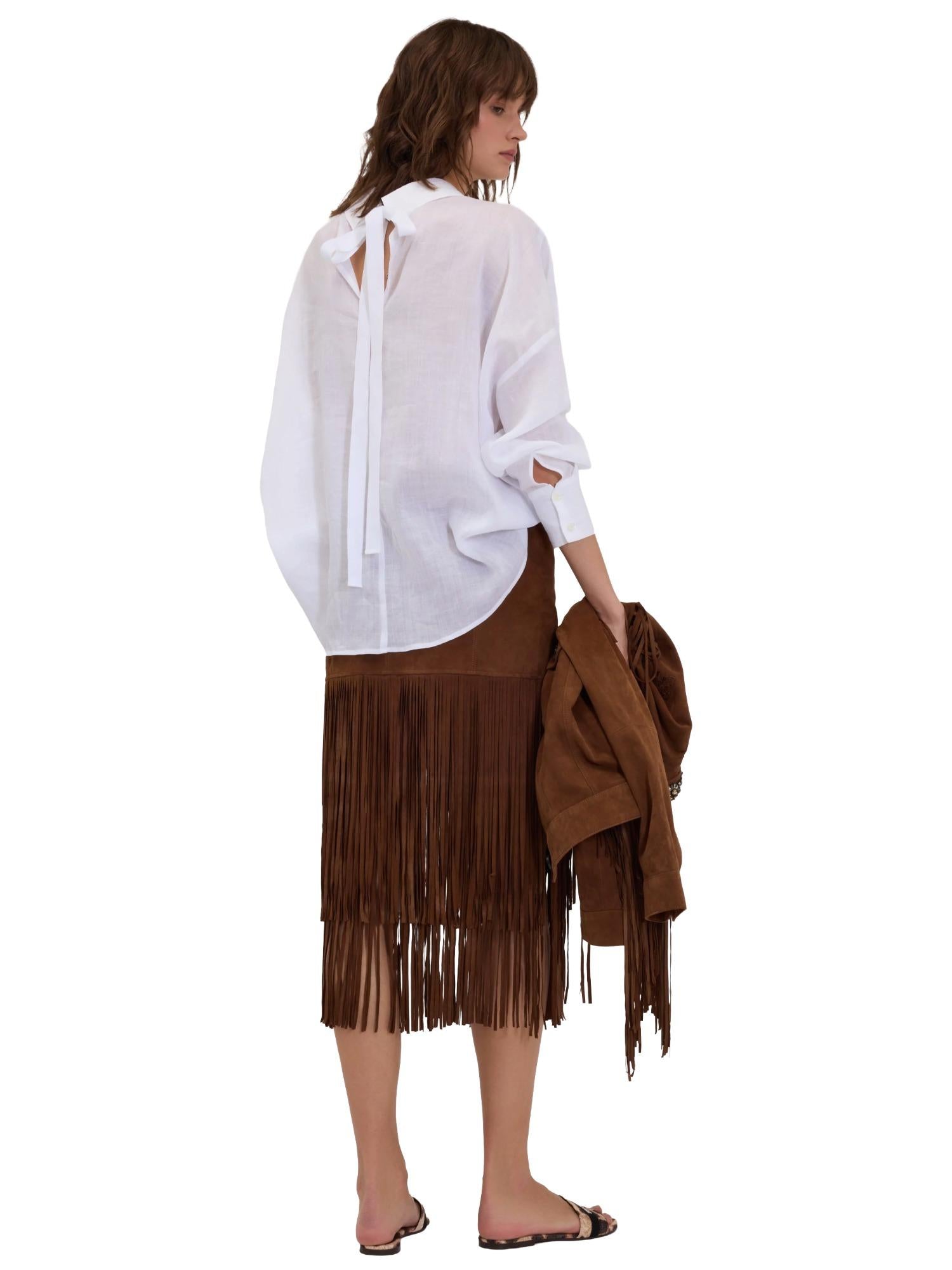 Ermanno Firenze Gonna in suede con frange