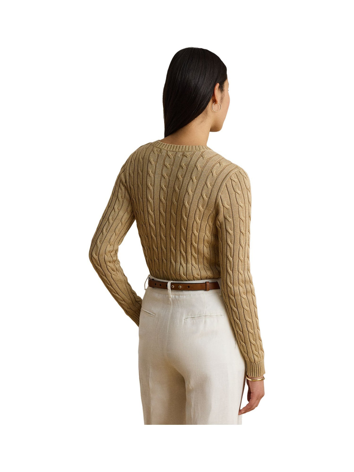 Maglione a trecce con rivestimento a bottoni