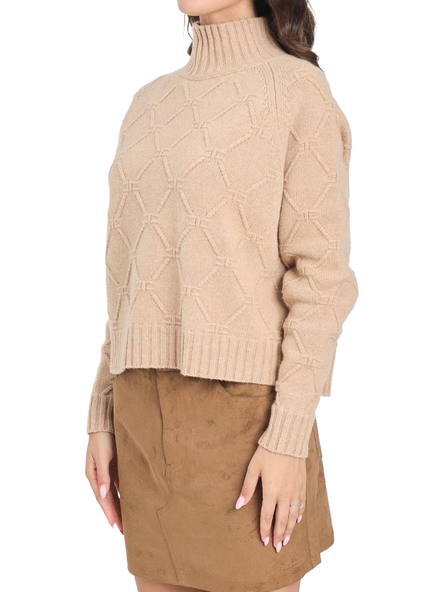 Elisabetta Franchi Maglione a dolcevita con motivo a losanghe