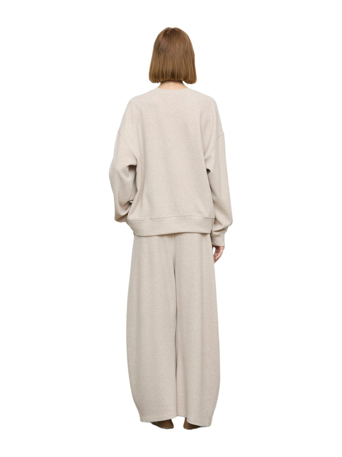 Felpa Oversize con Polsini e Orlo a Coste