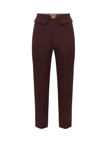 Elisabetta Franchi Pantalone slim con placca logo