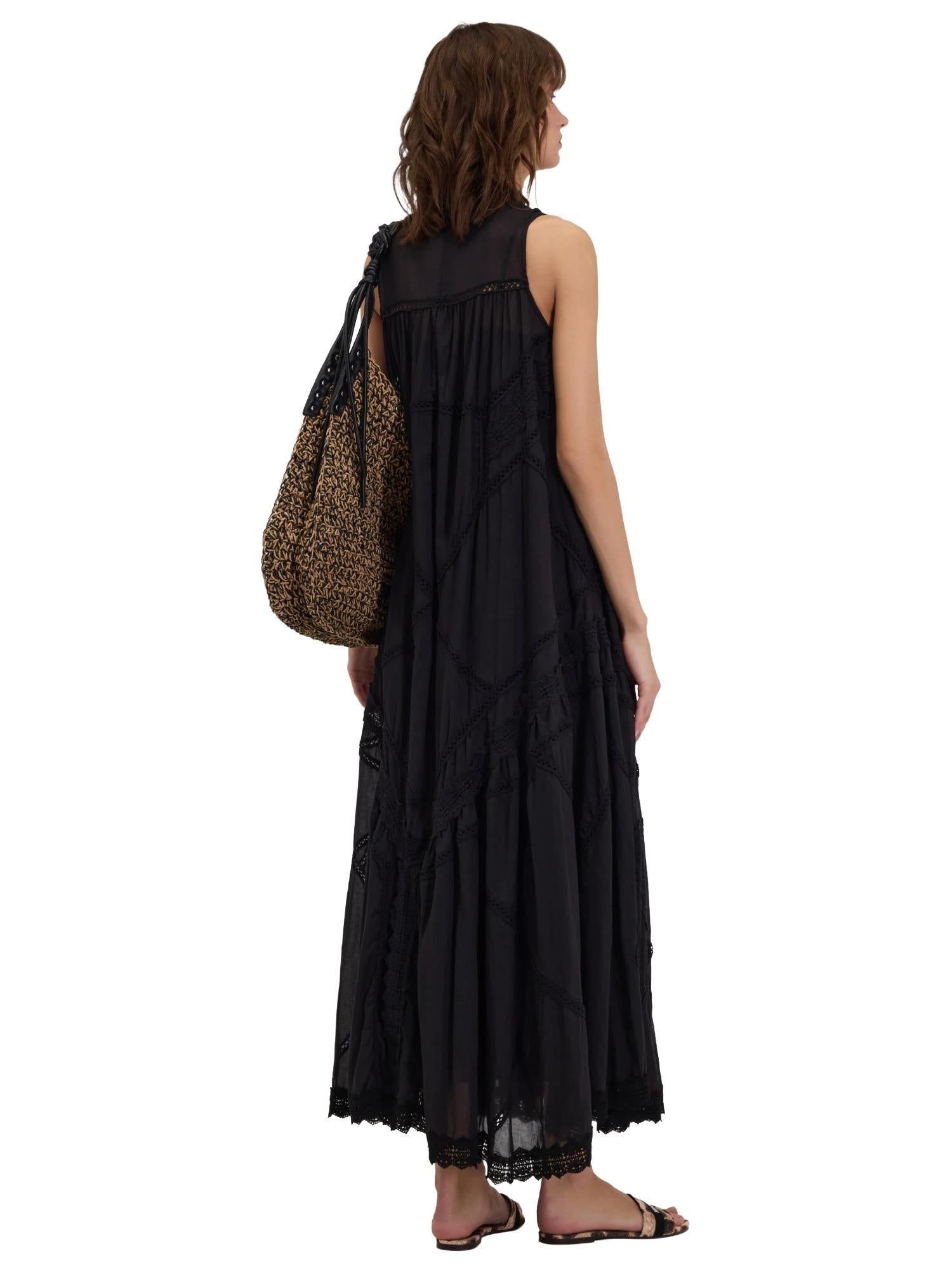 Ermanno Firenze Abito lungo con ricami patchwork