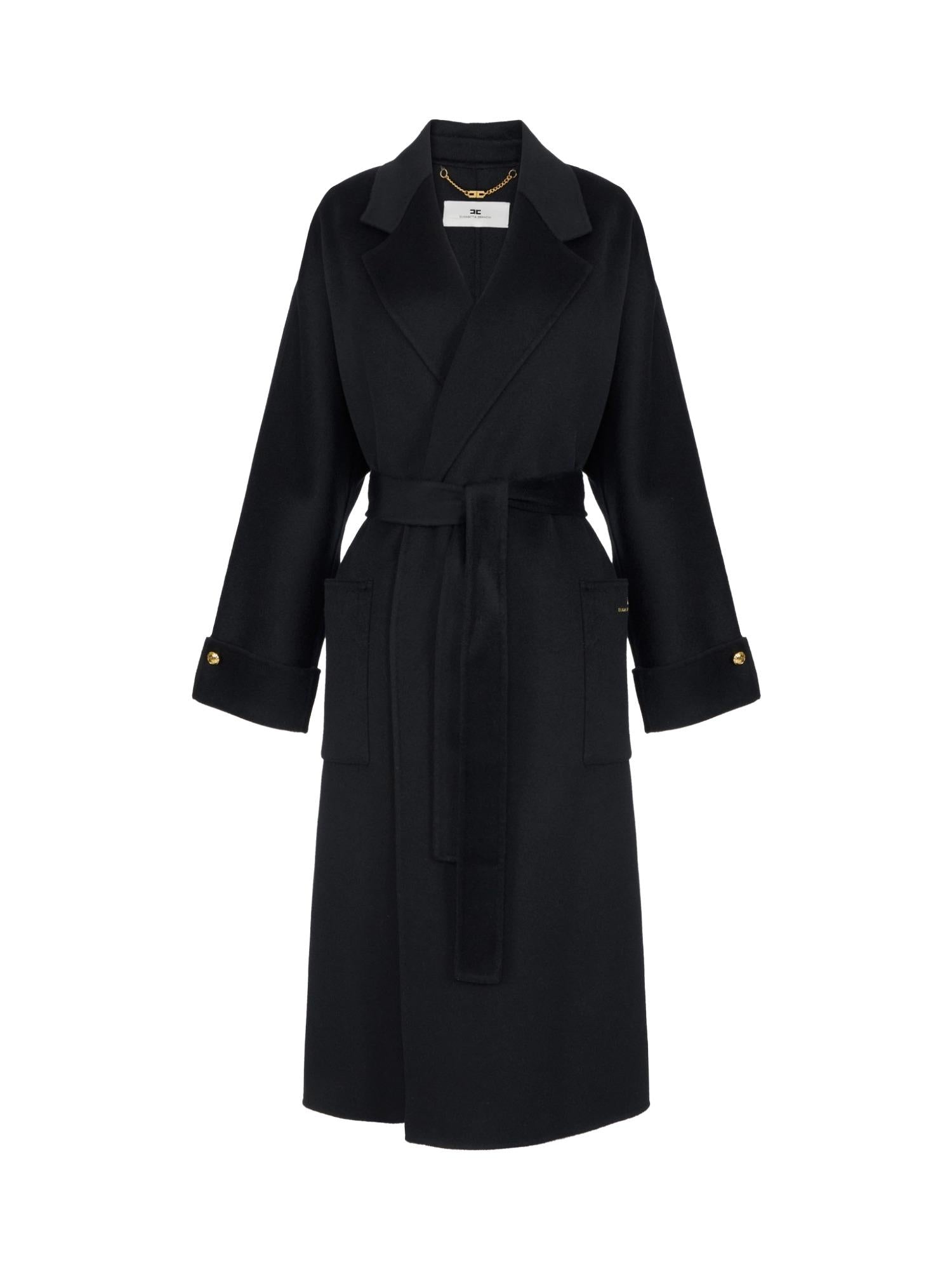 Elisabetta Franchi Cappotto in lana con cintura
