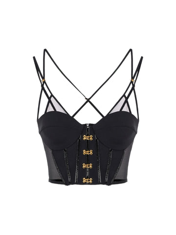 Elisabetta Franchi Canotta con ganci gioiello