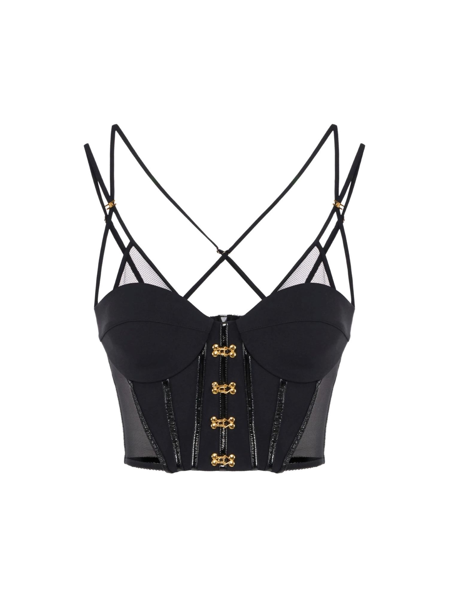 Elisabetta Franchi Canotta con ganci gioiello