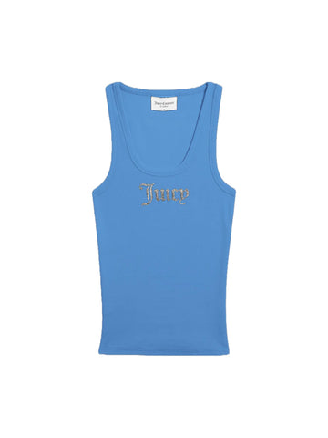 Juicy Couture Canotta a costine con logo Thin Strap Racer