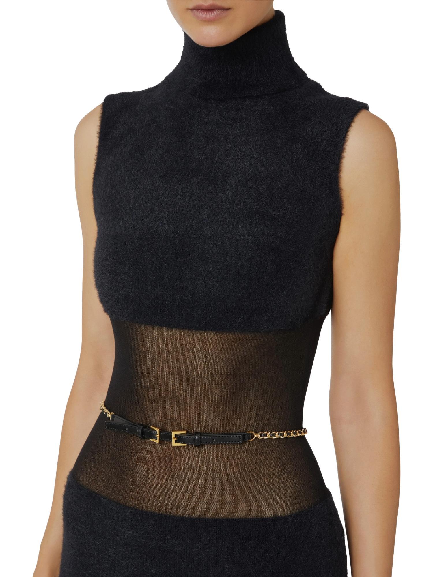 Elisabetta Franchi Abito effetto pelo con cintura