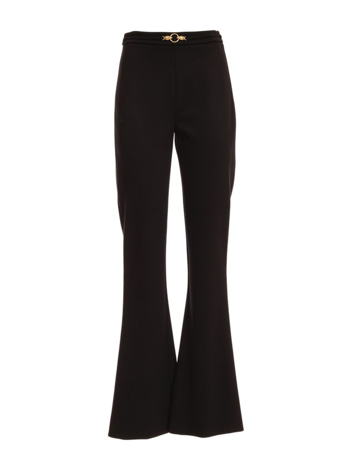 Pantalone Flare con Dettaglio Dorato in Vita