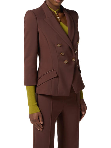 Elisabetta Franchi Giacca doppiopetto in crepe