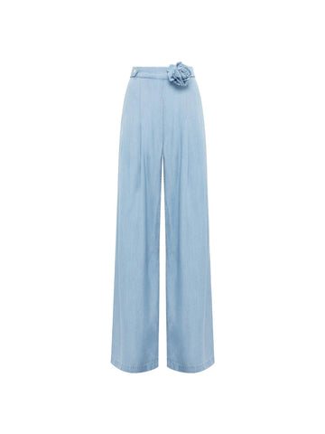 Blugirl Jeans wide leg con rosa