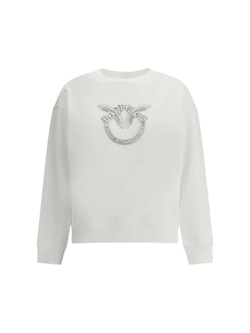 Pinko Felpa con perle e cristalli Nelly