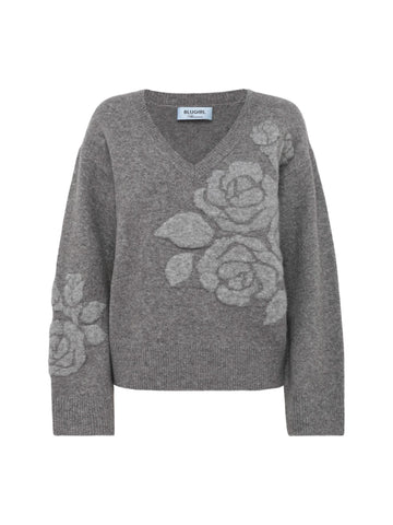 Blugirl Maglia con rose a intarsio