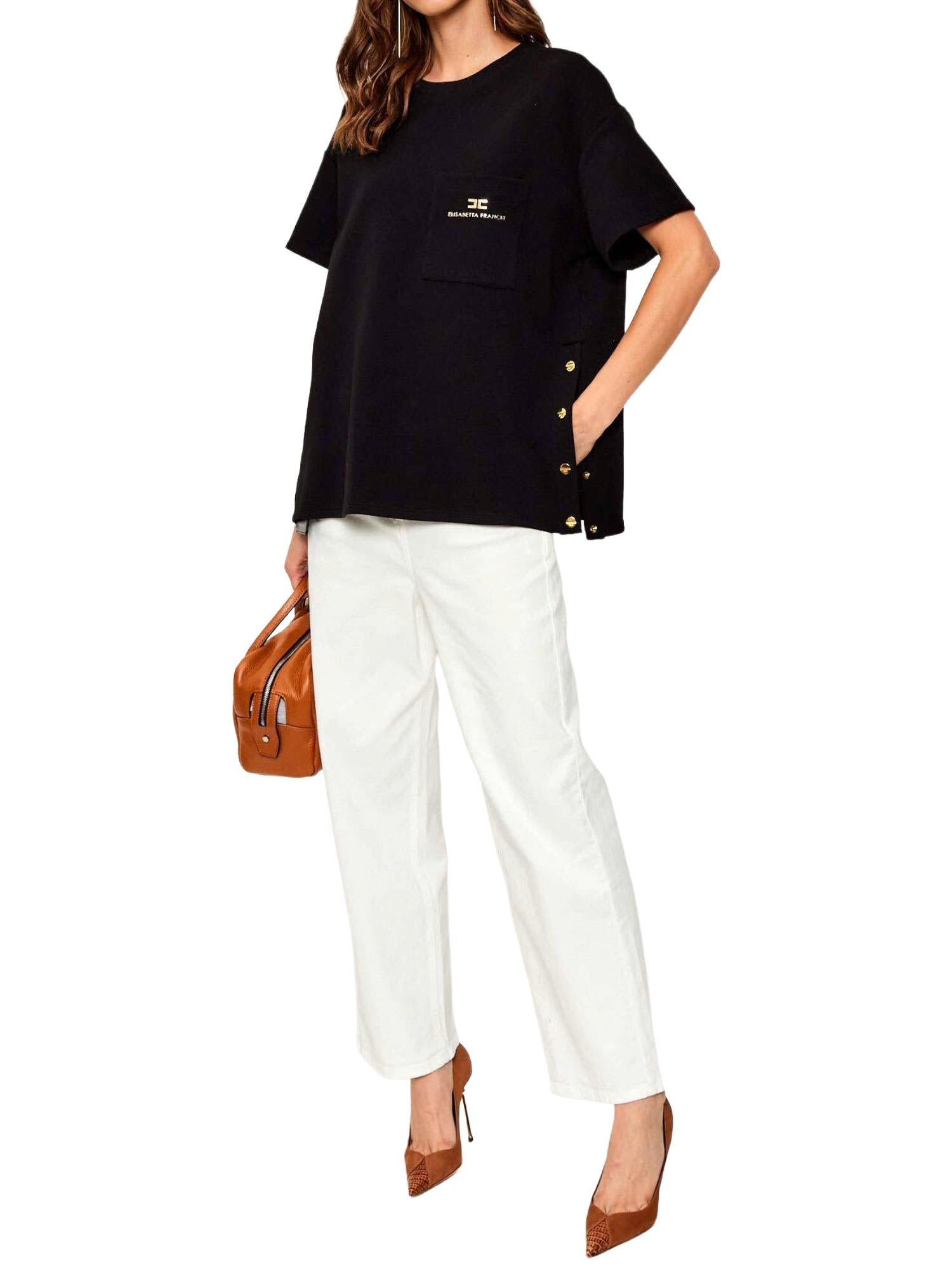 Elisabetta Franchi T-shirt con taschino e bottoni
