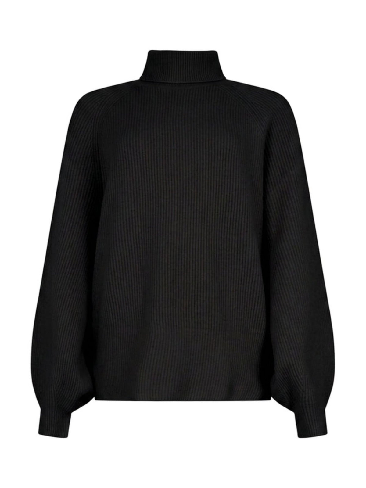 Pullover a Coste con Collo Alto
