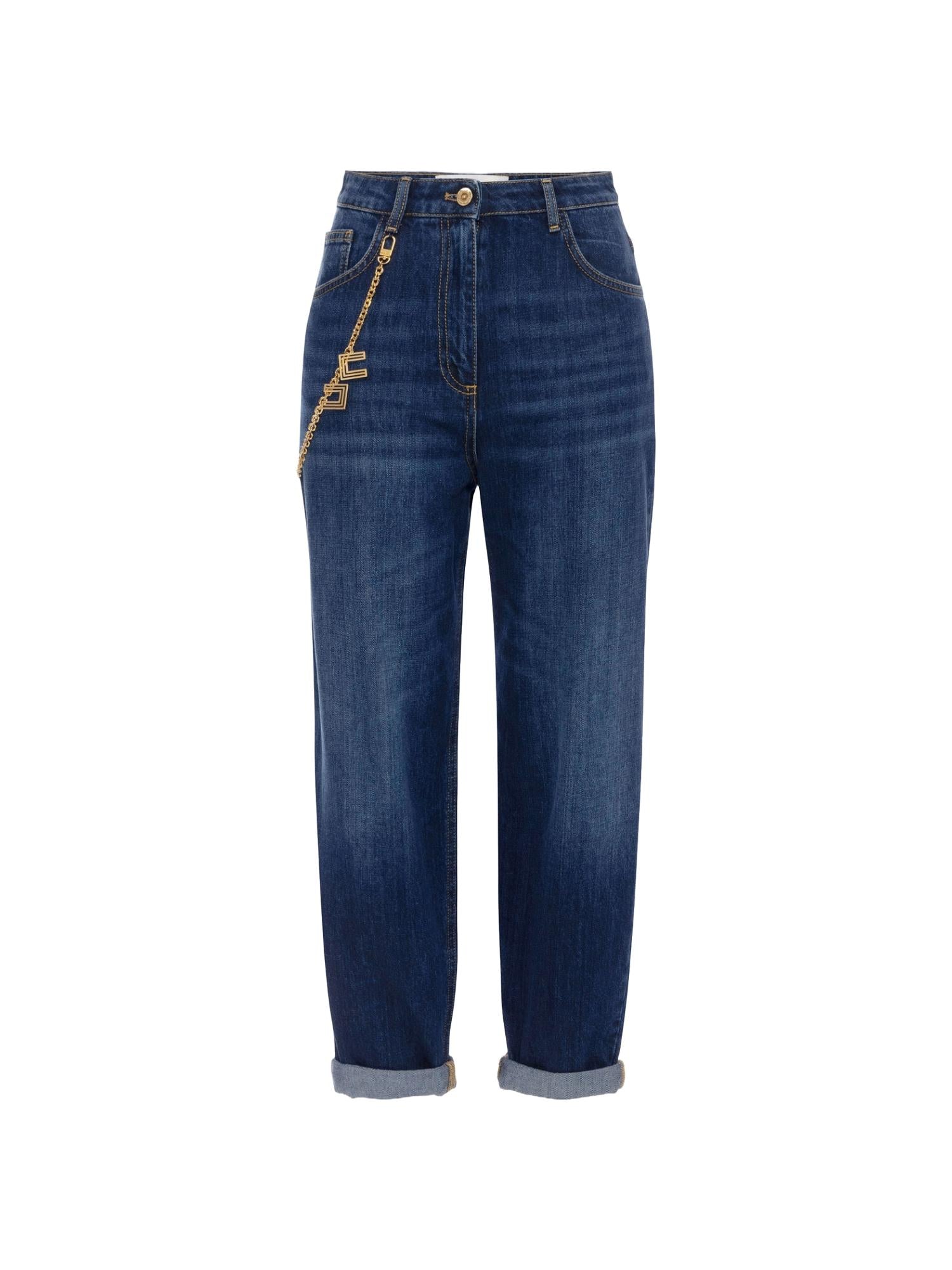 Elisabetta Franchi Jeans con catena gioiello