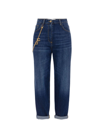 Elisabetta Franchi Jeans con catena gioiello
