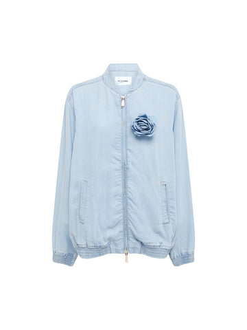 Blugirl Bomber in denim con rosa
