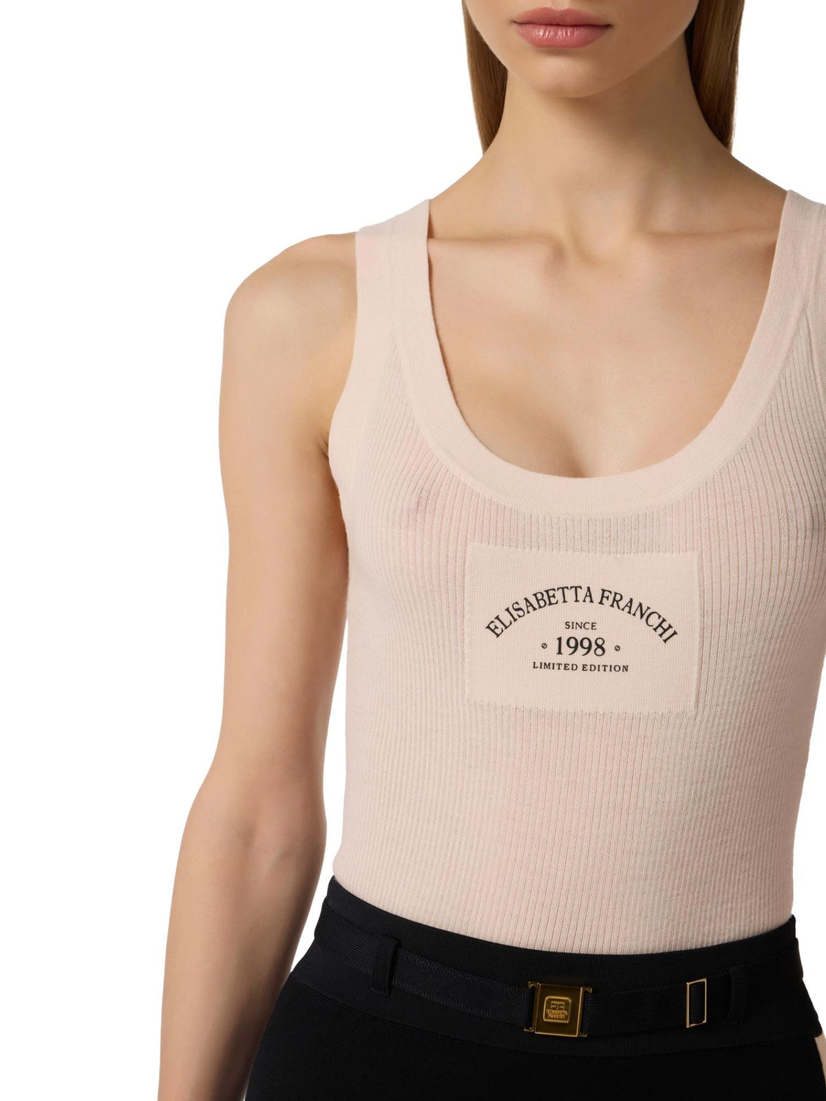 Elisabetta Franchi Canotta in lana con logo