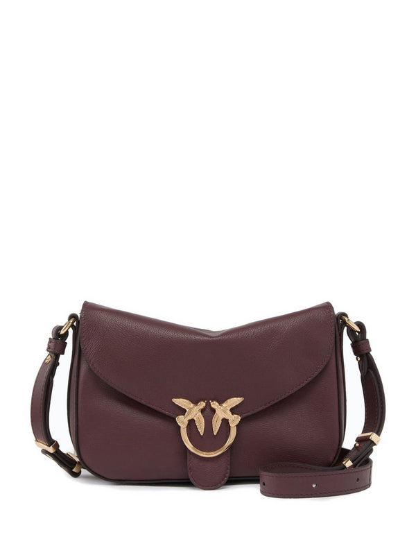 Borsa a Tracolla in Pelle Liscia con Fibbia Logo Love Birds