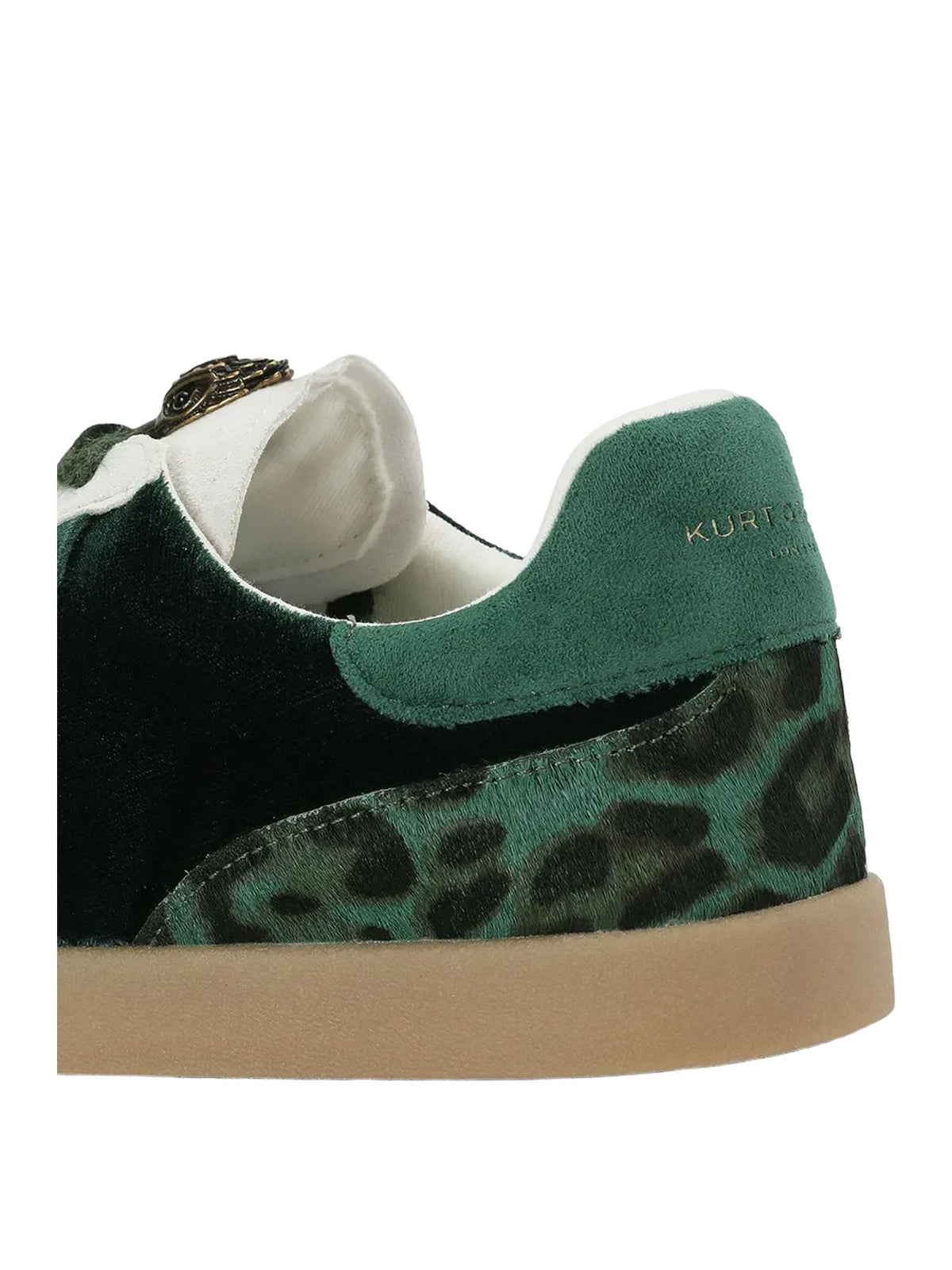 Sneaker barbican in pelle e tessuto con dettaglio animalier