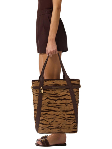 Elisabetta Franchi Borsa shopper con stampa tigre