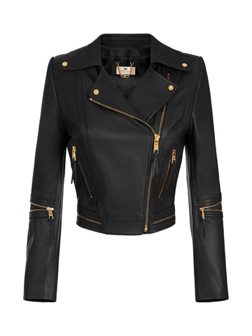 Giacca biker in pelle