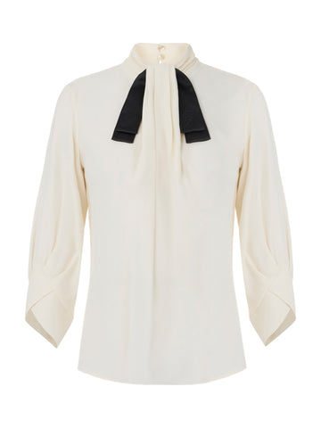 Blusa in georgette con cravattino