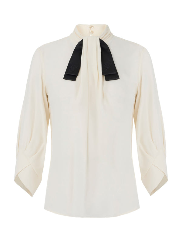 Blusa in georgette con cravattino