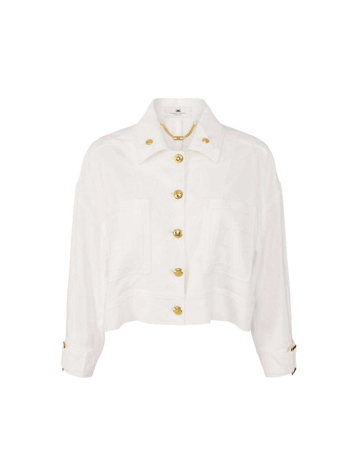 Elisabetta Franchi caban met juweelknoopjes