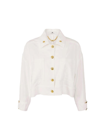 Elisabetta Franchi Caban con bottoni gioiello