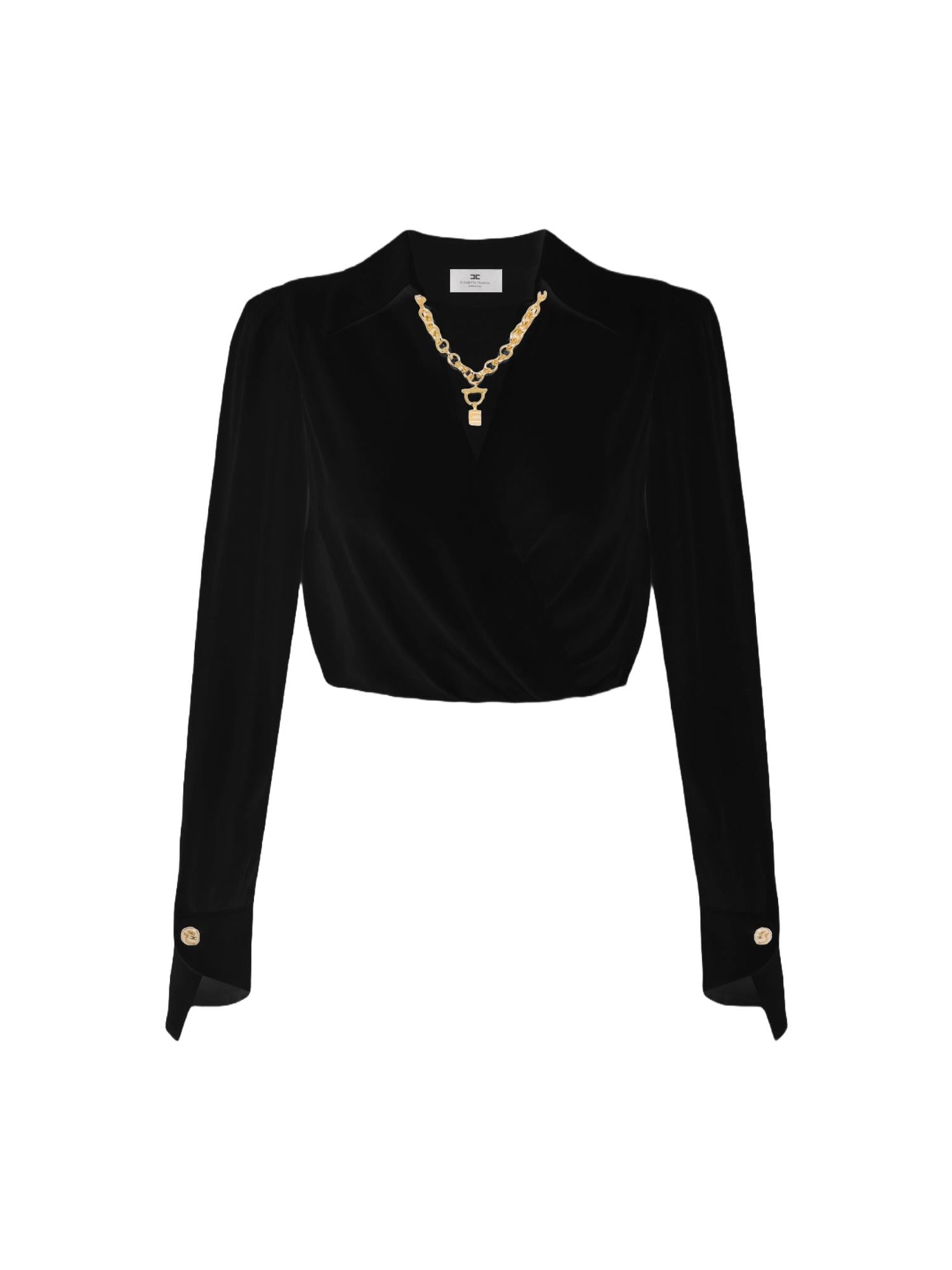 Elisabetta Franchi Camicia con collana gioiello