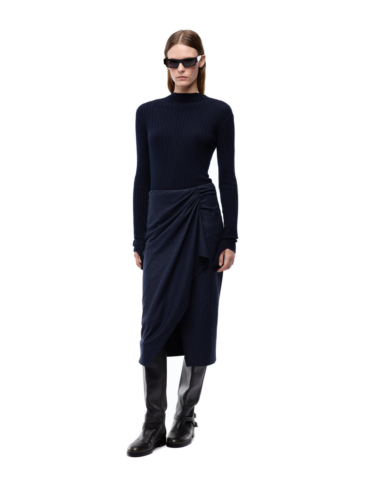Abito Midi con Gonna Gessata