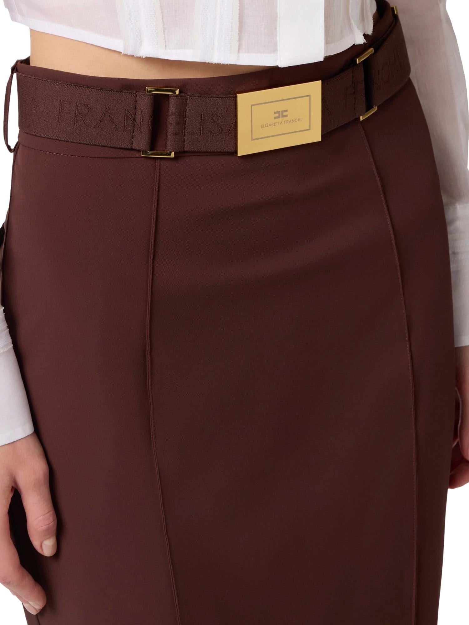 Elisabetta Franchi Gonna con cintura logata