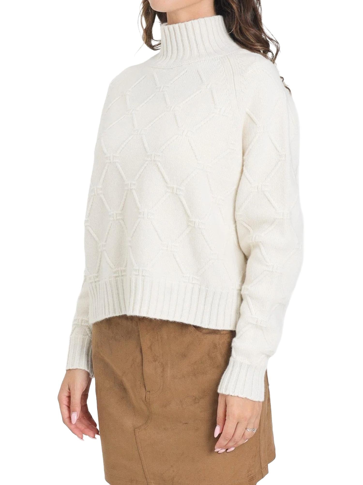 Elisabetta Franchi Maglione a dolcevita con motivo a losanghe