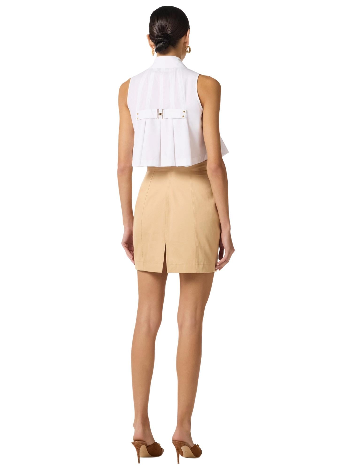 Elisabetta Franchi Camicia smanicata con pieghe