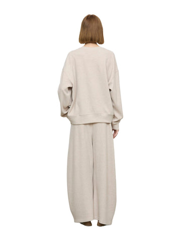 Felpa Oversize con Polsini e Orlo a Coste