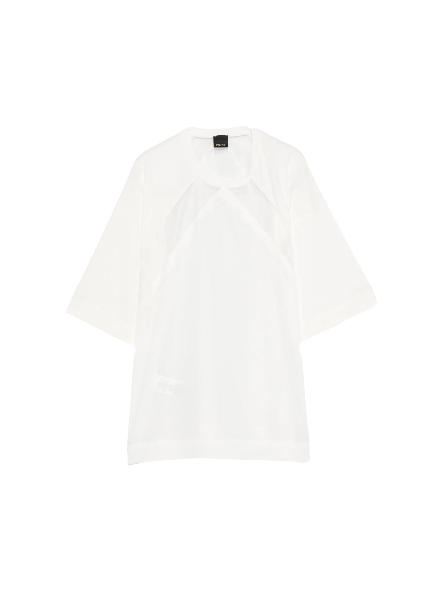 Pinko T-shirt con inserti in pizzo Stephanie
