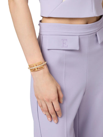 Elisabetta Franchi Bracciale con logo e strass