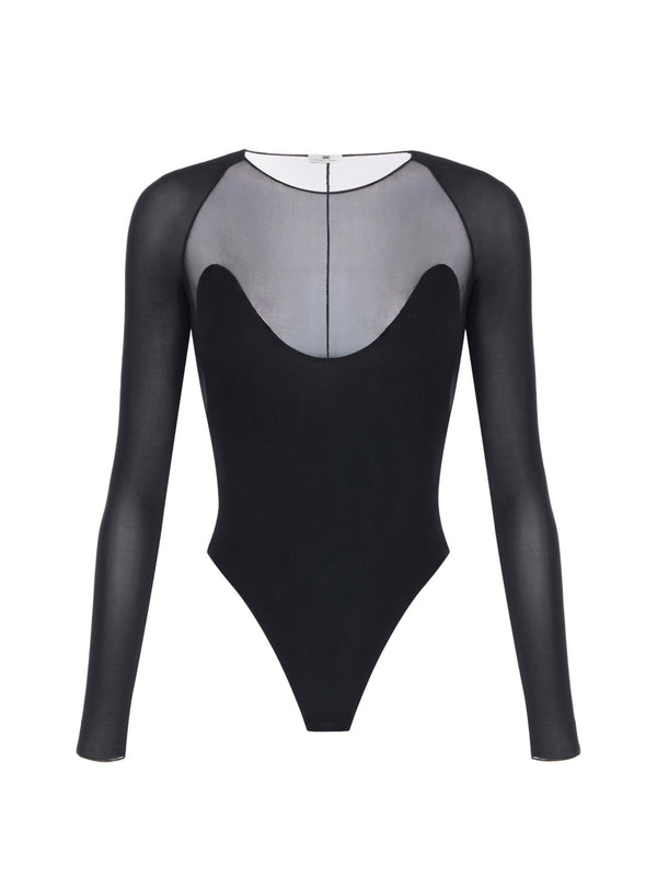 Body in jersey stretch e tulle