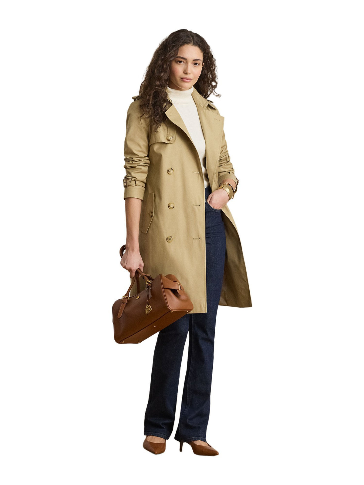 Trench doppiopetto in misto cotone