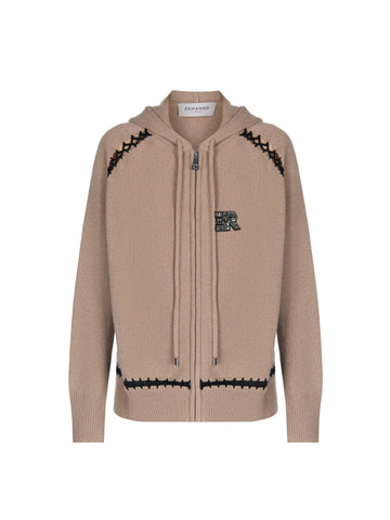 Ermanno Firenze Felpa con zip in lana e cashmere