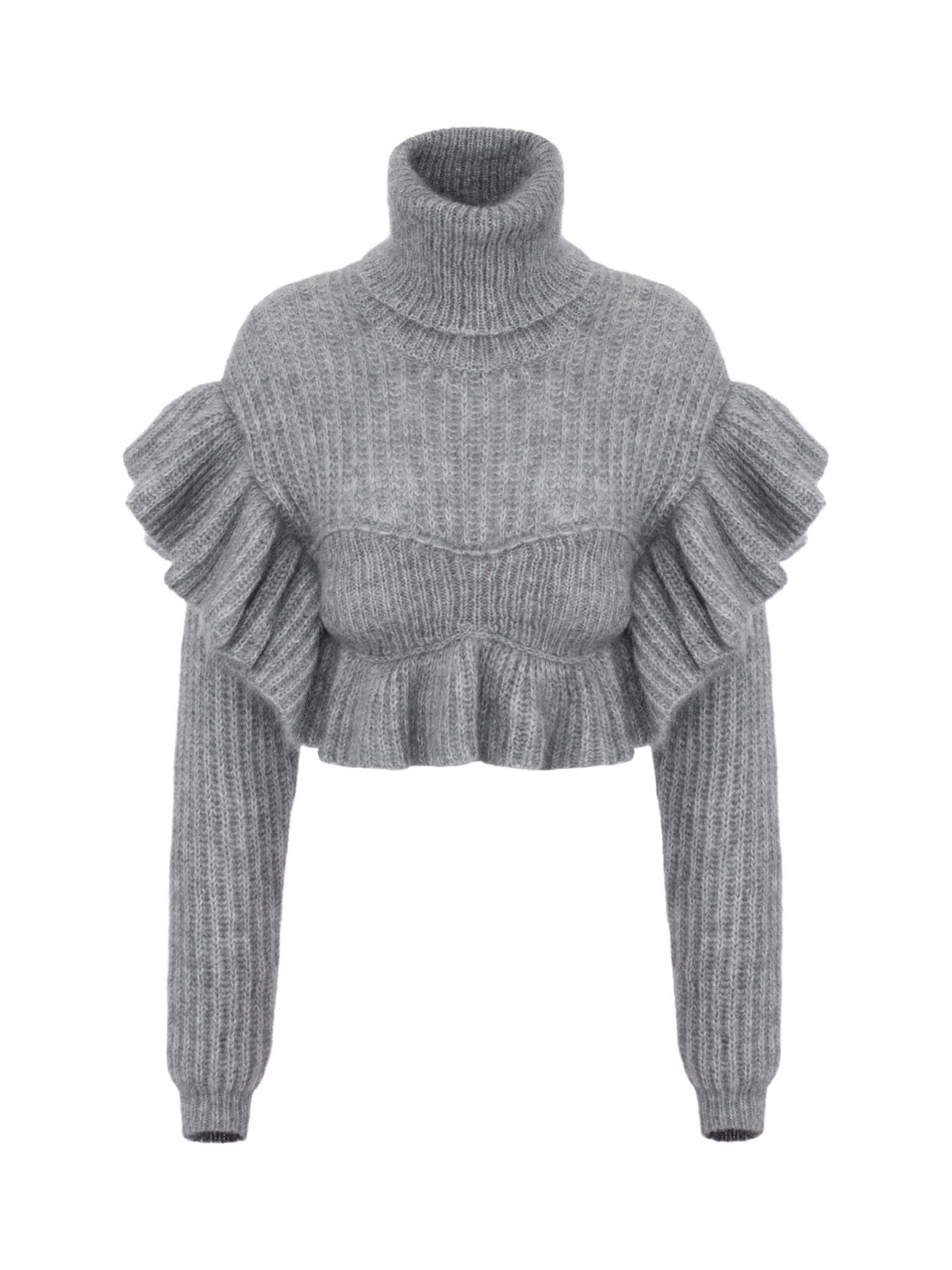 Pullover in maglia con ruches