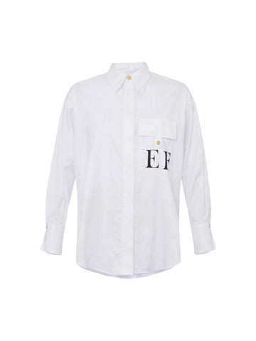 Elisabetta Franchi Camicia oversize con taschino logato