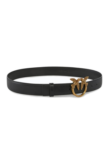 Cintura in Pelle con Fibbia Logo Love Birds