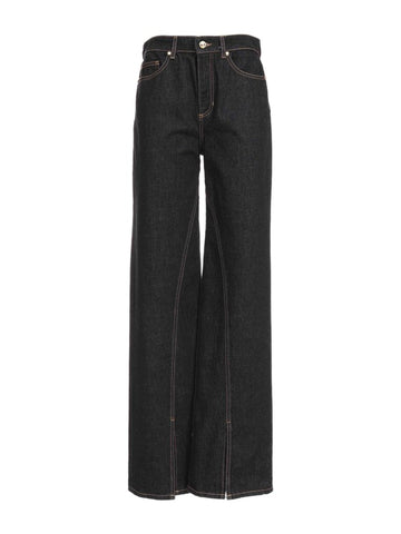 Jeans Wide Leg con Spacchi Frontali