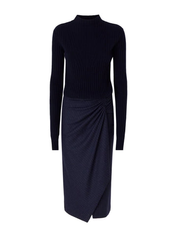 Abito Midi con Gonna Gessata