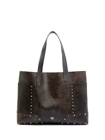 Borsa Tote a Mano con Borchie Oro