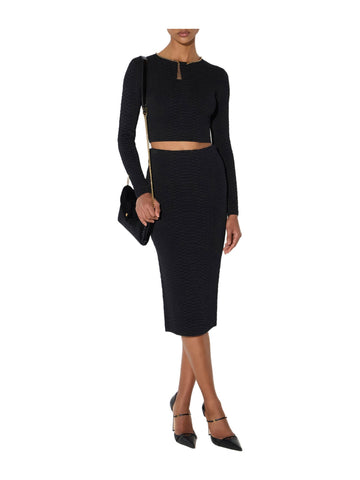 Top in maglia a trama snake