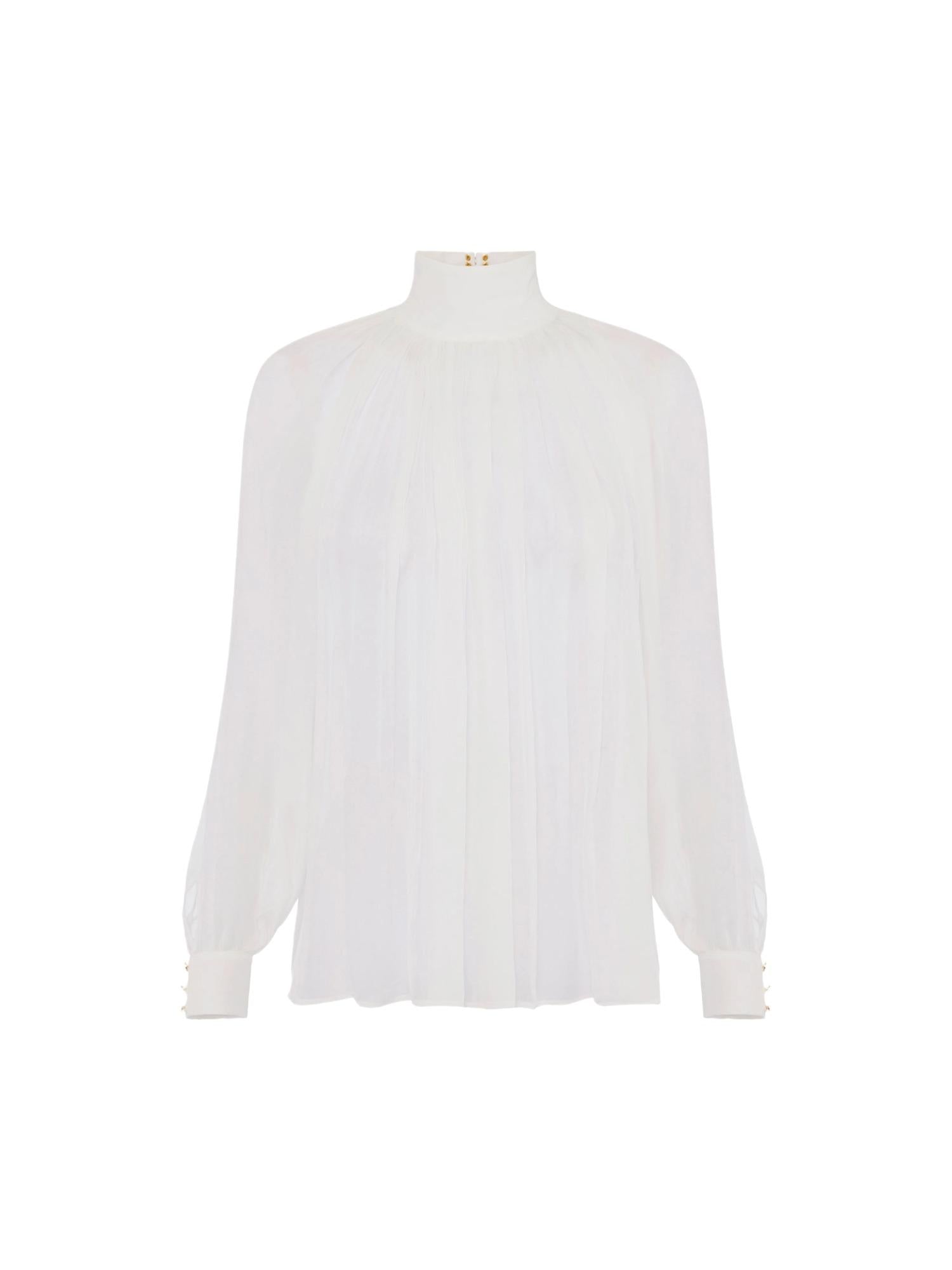 Elisabetta Franchi Blusa in voile con ganci gioiello